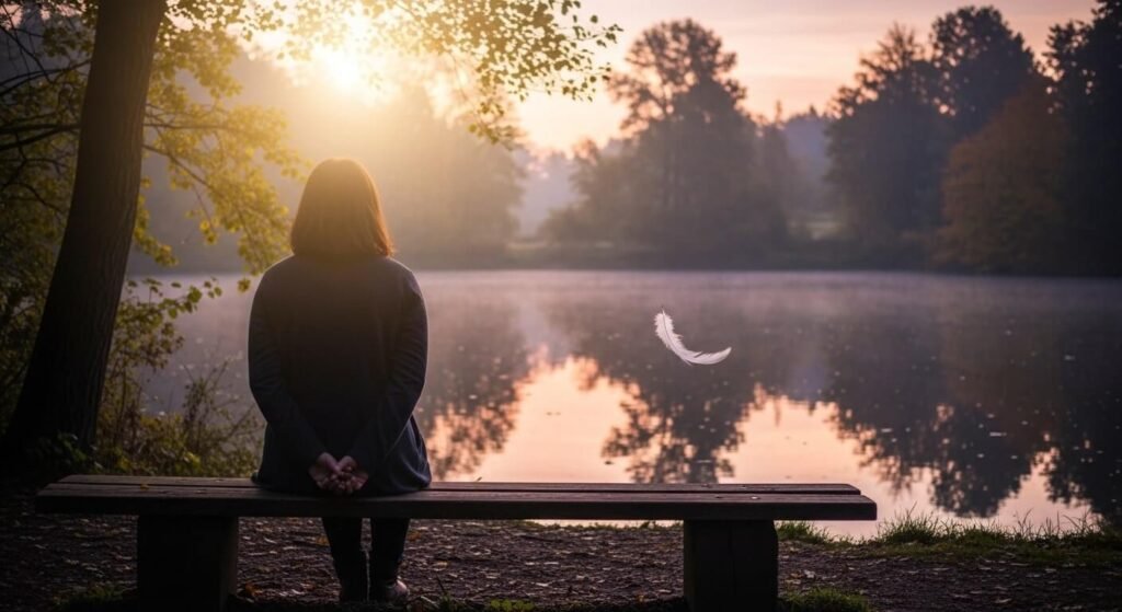 Individual practicing forgiveness to release anger and resentment