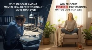 Mental health professionals practicing self-care to reduce burnout and stress