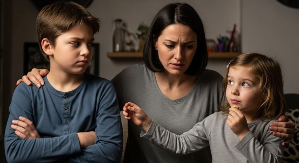 Family supporting connection between older and younger siblings