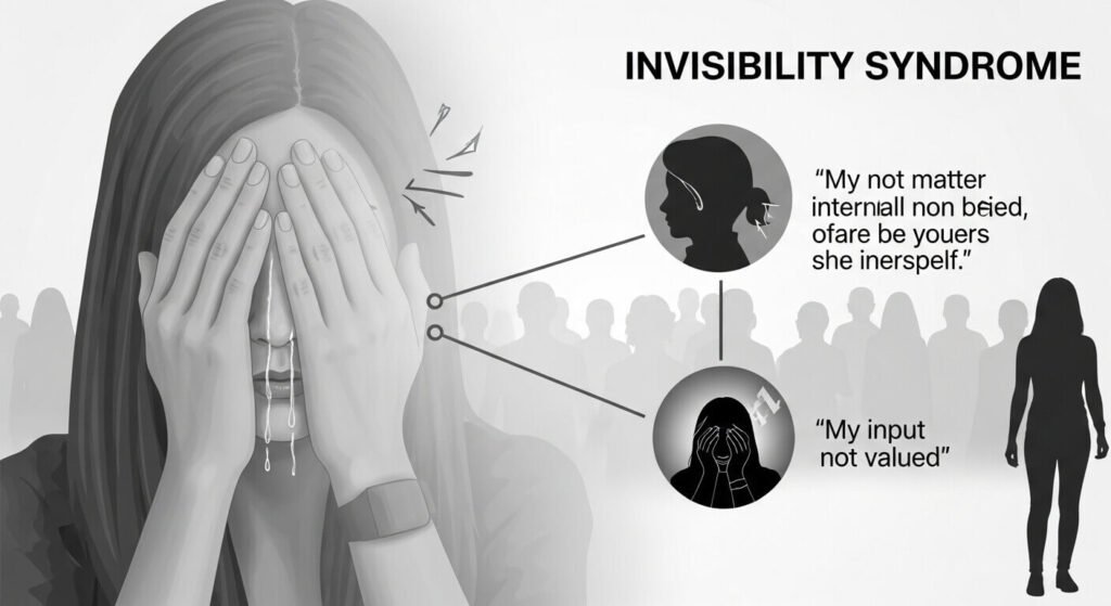 Person feeling emotionally invisible and unheard, leading to low self-worth