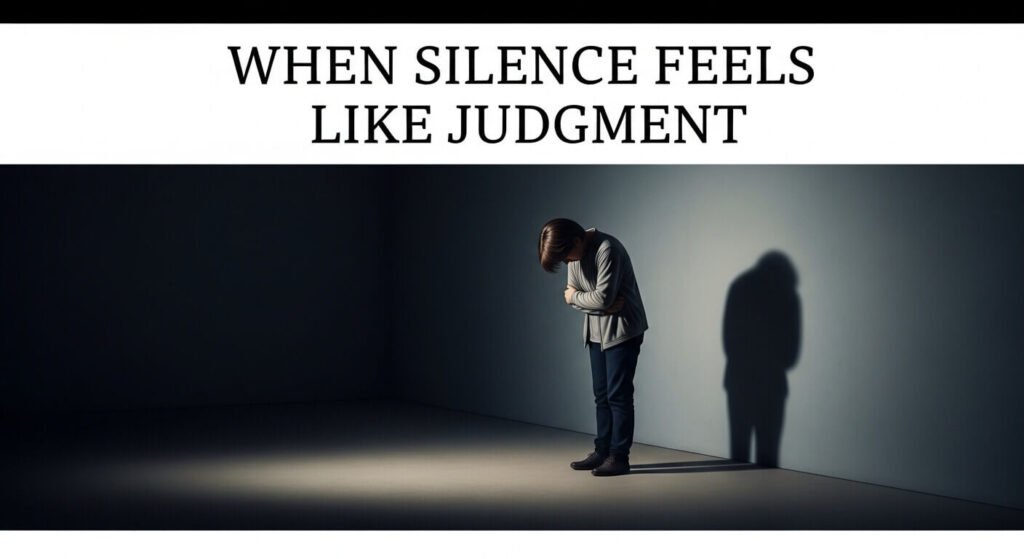 Person feeling anxious and judged during silence due to emotional disconnection