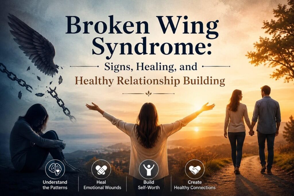 Couple learning healthy emotional boundaries instead of emotional rescue in Broken Wing Syndrome.